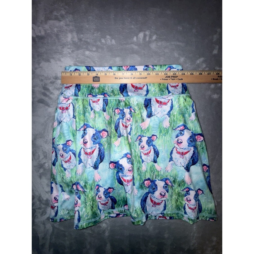 Leoma Lovegrove Sz S Stretch Skort Skirt Shorts Dog Pittie Puppy Frenchie Love - Picture 4 of 7